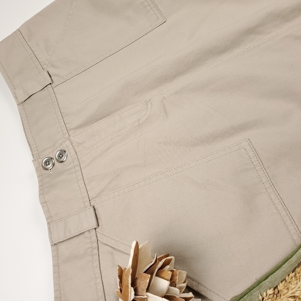 Rafaella Beige silver Button Pocketed Skirt Sz 16 - Picture 3 of 13